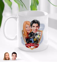 BK Gift Kişiye Özel İsimli Sevgililer Karikatürlü Beyaz Kupa Bardak-17