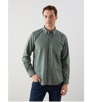 LCWAIKIKI Classic Yeşil Regular Fit Uzun Kollu Ekose Erkek Gömlek