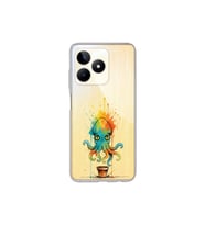 Realme C53 ile uyumlu Splash ahtapot tasarımlı şeffaf silikon kılıf
