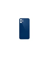 Uyumlu İphone 12 Mini Arka Kapak Lazer Kesim ( Pil Kapağı )  Cam -Mavi