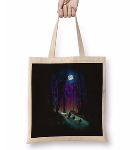 Stranger Things Stranger İn The Woods Bez Çanta Uzun Saplı