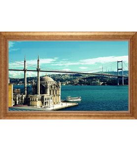 ALTIN ÇERÇEVELİ PASPARTULU TABLO CR939