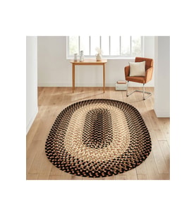 Eliana Home Baskılı, Yıkanabilir Kaymaz Taban Oval Halı LNA7180 100x150 cm (Kahverengi)
