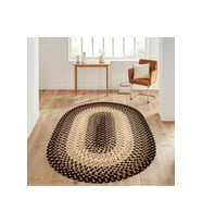 Eliana Home Baskılı, Yıkanabilir Kaymaz Taban Oval Halı LNA7180 100x150 cm (Kahverengi)