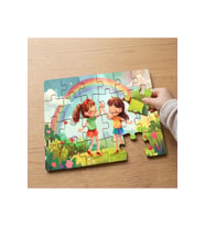 Mutlu İki Arkadaş Tasarımlı 24 Parça Ahşap Çocuk Puzzle MPK0193