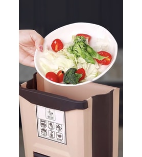 9 Litre Duvara Monte Katlanabilir Çöp Kutusu, Mutfak ve Banyo İçin