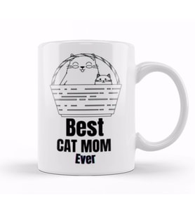 Mothers Day 2021 Best CAT MOM Ever Funny Kupa Bardak Porselen