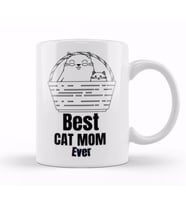 Mothers Day 2021 Best CAT MOM Ever Funny Kupa Bardak Porselen