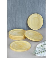Bambu Serisi 10 cm Genişlikte Yuvarlak 6'lı Çay Bardağı Altlığı