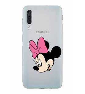 Samsung Galaxy A50s  Kamera Korumalı  Kapak Minnie Mouse Tasarımlı  Şeffaf Kılıf