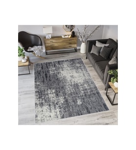 Rovigo Home Dijital Baskı Yıkanabilir Kaymaz Taban Salon Halısı RVG0595 (Gri)