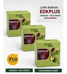ÇareBurada EDKPLUS Enginar, Deve Dikeni ve Karahindiba İçeren Karışık Bitkisel Toz 30 Adet 3'lü Set