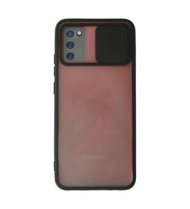 Samsung Galaxy A03s Kılıf Palm Buzlu Kamera Sürgülü Silikon - Siyah