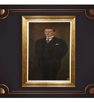 Altın Varaklı Çerçeveli Paspartulu Atatürk Tablo z4678 (Gold)