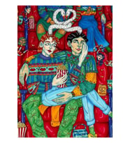 Muhabbet Kuşları Tablo Ahşap Poster Dekoratif