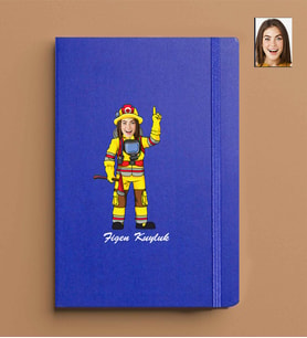 Kişiye Özel Kadın Model 13x21 Mavi Defter-33