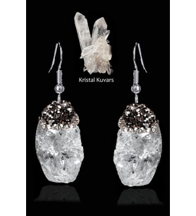 Sertifikalı Zirkon Taşlı Model Ham İşlenmemiş Kristal Kuvars Taşı Küpe