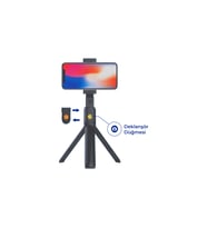 Bluetooth Uzaktan Kumandalı Masaüstü Tripod Selfie Çubuğu (Siyah)