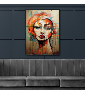 Ezgoola / Kadın Figürlü Soyut Sanat / Renkli Soyut Kompozisyon / Hediye Tablo / Poster / Ev Dekorasyon (Ahşap)