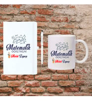 Öğretmenler Günü Hediyesi - Matematik Öğretmenine Hediye - Kişiye Özel Defter, Kupa ve Kalem Seti