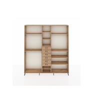 Arges Gardrop 10 Raflı 6 Çekmeceli 3 Askılı 220x30x243 Çam-Çam