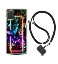 Samsung a71 A72 A73 A7 A9 2018 C7 C9 Kılıf Boyun Askılı Silikon Butterfly Neon 1684