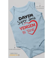 Dayım Süper Ama Yengem Bir Tane Sıfır Kol Bebek Zıbını %100 Pamuk