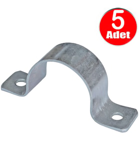 No:8 Çiftli Sac Kablo Kroşe 35mm Demir Köprü Metal Boru Tutma Bağlama Kelepçesi -5Adet