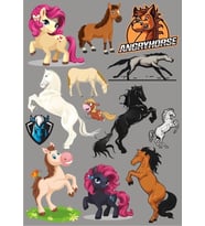 At ve Unicorn Sticker Set 12 Parça Telefon, Tablet, Defter, Laptop Sticker