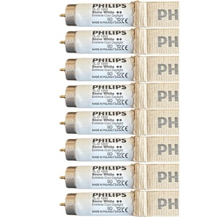 Philips 18W Snow White 12000K (Beyaz Işık) G13 Duylu Floresan (8 Adet)