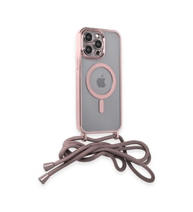 İphone 13 Pro Max Kılıf Divo Lazer Askılı Magsafe Kapak - Pembe