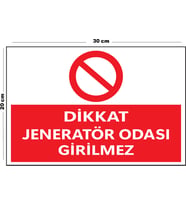 Metal Dikkat Jeneratör Odası Girilmez 20cm x 30cm A4 Büyüklüğünde Uyarı Levhası Yönlendirme Tabelası