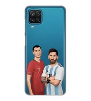 Samsung Galaxy A22 Uyumlu Cristiano Ronaldo & Lionel Messi Tasarımlı Şeffaf Telefon Kılıfı
