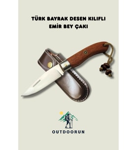 Türk Bayrak Desen Kılıflı Emir Bey Çakı – 20,5 cm
