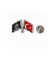 Türk Bayrağı Atatürk Bayrak Sembol Rozet Gümüş 1 adet
