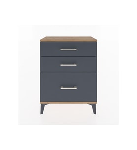 Arges Komodin 3 Çekmeceli 60x30x80 Çam-Antrasit