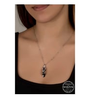 Swarovski Crystal Taşlı Salkım Gümüş Kadın Kolye