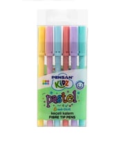 Pensan Keçeli Kalem 6 Renk Pastel Kesik Uç Keçeli Kalem (Karışık)