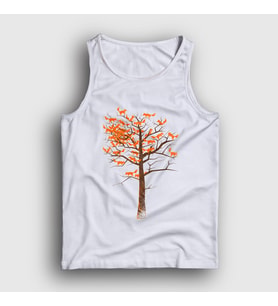 Presmono Unisex Beyaz Tree Leaves Fox Tilki Atlet 368162tt (Beyaz)