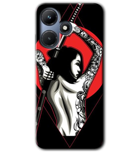İnfinix Hot 30i Kılıf HD Desen Baskılı Kılıf - Samurai Girl