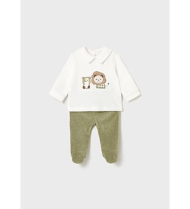 Mayoral Newborn Erkek Bebek Kadife Takım Yeşil