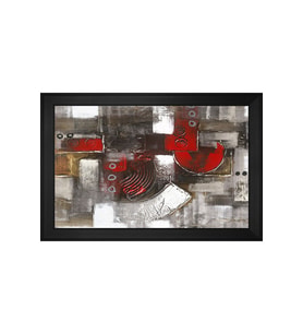 Soyut Şekiller Motifli Kanvas Tablo 50 x 70 cm Siyah Çerçeve