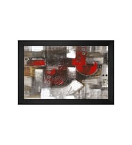 Soyut Şekiller Motifli Kanvas Tablo 50 x 70 cm Siyah Çerçeve