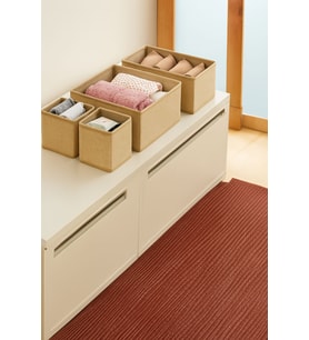 4’lü Jüt Kumaş Organizer Set, Çekmece ve Dolap İçi, Katlanabilir Düzenleyici