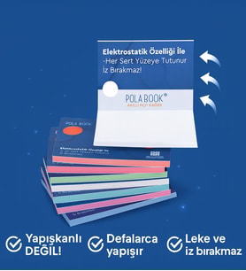 BK Gift Elektrostatik Akıllı Not Kağıtları 7x10cm - 100 Sayfa(8 Farklı Renk Seçeneği) (Sarı)