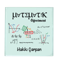 Matematik Öğretmenine Hediye İsimli Cam Bardak Altlığı - Öğretmenler Günü Hediyesi (1 Adet)