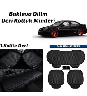 Volkswagen Bora 1998-2005 Arası Siyah Deri Oto Koltuk Minderi