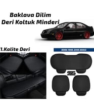 Volkswagen Bora 1998-2005 Arası Siyah Deri Oto Koltuk Minderi