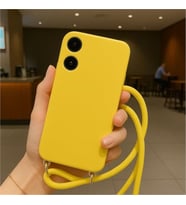 Coverzone Apple iPhone 16 Plus ile Uyumlu ?pli Boyun Ask?l? Silikon K?l?f Kadife ?� Yap?l? Dulcet Epiphany boyun �apraz as?labilen ?pli K?l?f Sar?