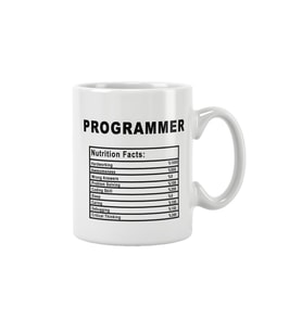 Programmer Nutrition Facts Bilgisayar Programcısı Yazılımcı Baskılı Kupa Bardak